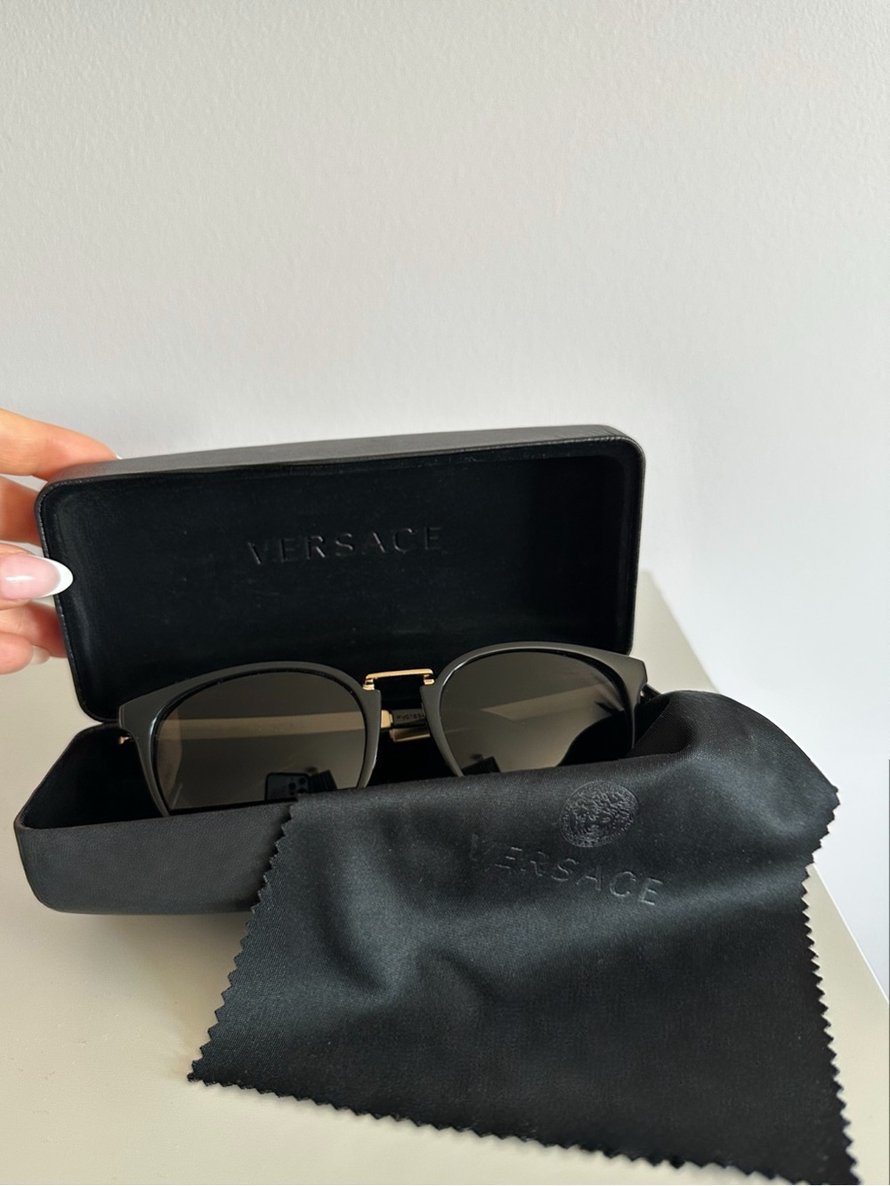 Authentic Women’s Versace Black and Gold Sunglasses